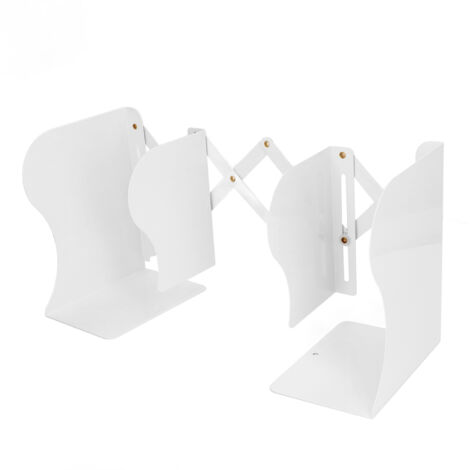 Support de livres rétractable métallique fin design blanc grand pour bureau
