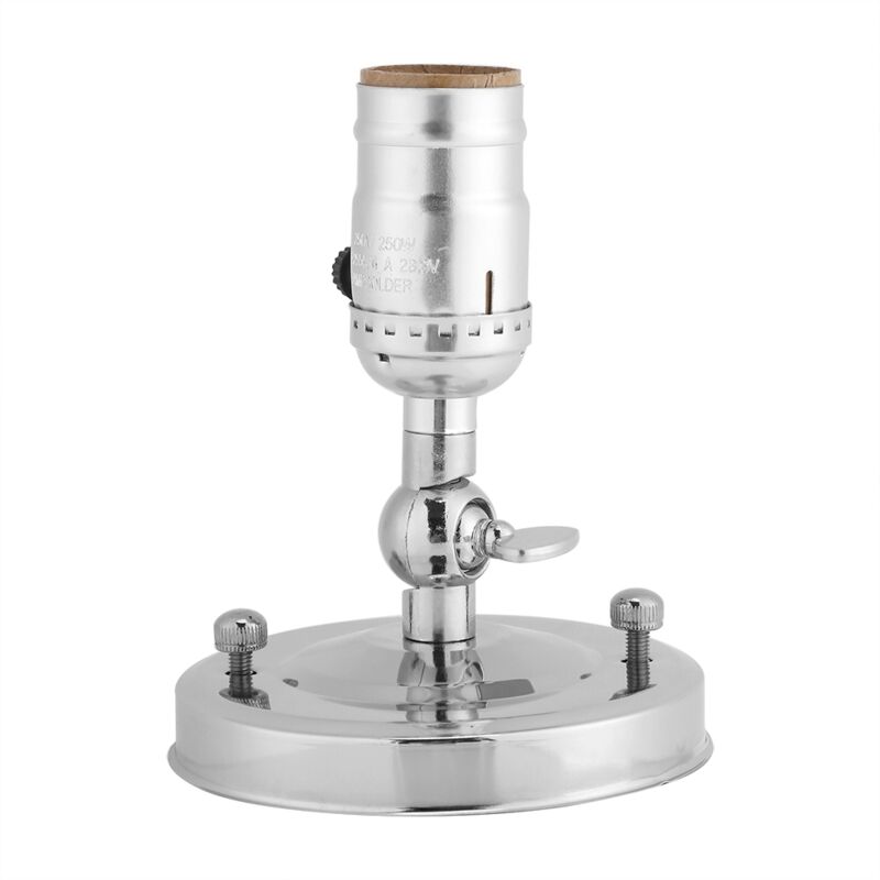 Support de lumière vintage E27, applique murale avec interrupteur pour usage domestique et décoration, 220V, argent