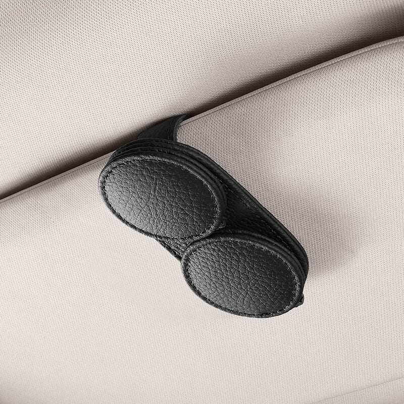 Fei Yu - Support de lunettes de soleil pour pare-soleil de voiture Organisateur de lunettes de soleil en cuir