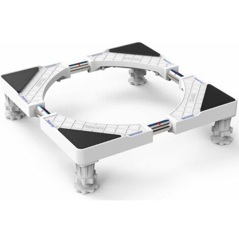Support de Machine à Laver Base pour Frigo Lave-linge Sèche-linge Réglable en Longueur 50cm-66cm Support Charge 300 kg avec l'Effet de Réduiction du Bruit