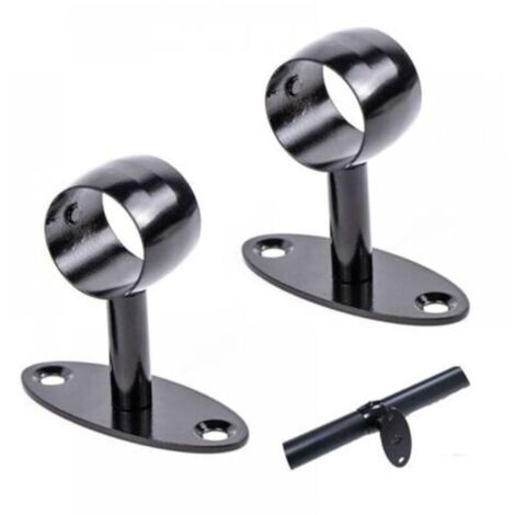 Support de Main Courante, Support de Rampe Escalier Mural en Acier Inoxydable pour les Cages D'escalier, Couloirs, Salles de Bain, Intérieure et Extérieure Ø 33 mm, 2 Pièces, Noir