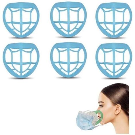 Support de Masque 3D 6Pcs: ne collez Pas de Rouge à lèvres, Support De Protection Pour Rouge À Lèvres - Aide À Respirer En Douceur