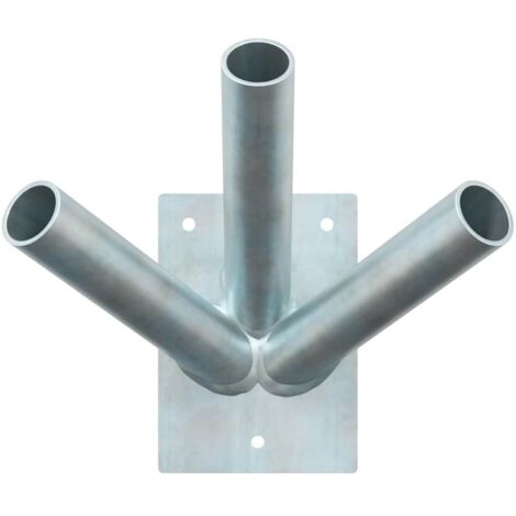 Support de mât de drapeau Argent 10.5 x 7.5 cm Acier CFW69599
