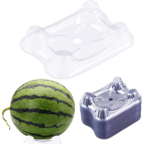 [Support de melon] [Cradle] [PP] [Transparent, 100 PCS] Série pour jardin - Support flexible et durable pour melons/squash, circulation d'air optimale (15x11.5x3cm / 13x10.5x2.5cm), charge 20 lbs