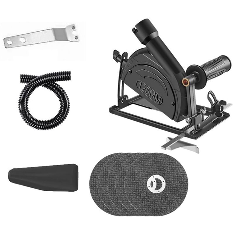 Ej.life - Support de Meuleuse D'angle en Métal, Support de Meuleuse Réglable à 45 °, Couvercle de Bouclier de Machine de Découpe pour les Projets de