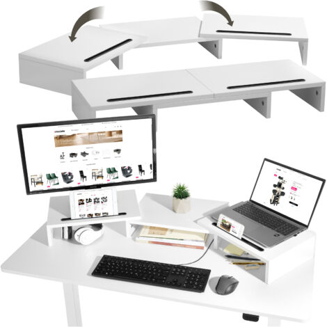 Support de moniteur 3 pièces avec supports pour smartphone