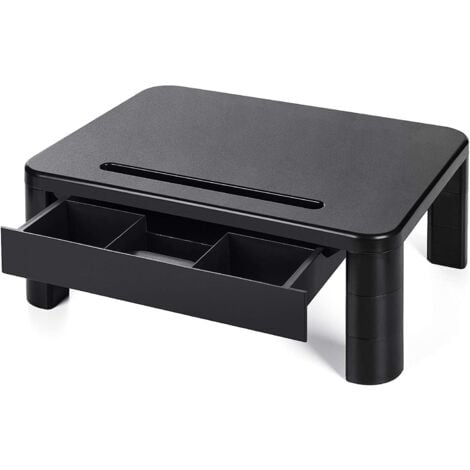Support de Moniteur avec 3 hauteurs réglables Rehausseur Ecran Poids Max 20KG pour Moniteur de PC Ordinateur Portable imprimante Bureau de Moniteur avec Organiseur de Rangement -Plastique