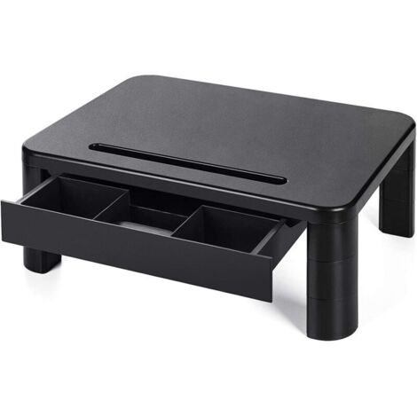 Support de Moniteur avec 3 hauteurs réglables Rehausseur Ecran Poids Max 20KG pour Moniteur de PC Ordinateur Portable imprimante Bureau de Moniteur avec Organiseur de Rangement -Plastique