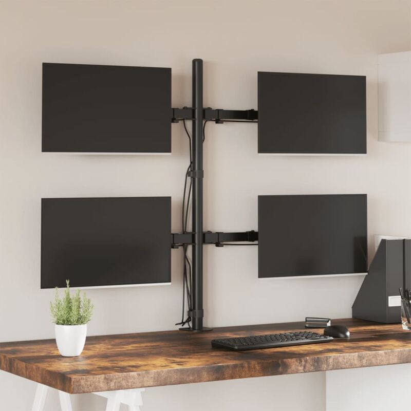 Vidaxl - Support de moniteur noir acier vesa 75/100 mm
