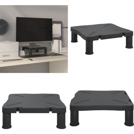 Support de moniteur Noir 33,5x34x10,5 cm - Support De Moniteur - Meuble Tv - Support Pc - Ergonomie - Rehausseur D'écran - Home & Living