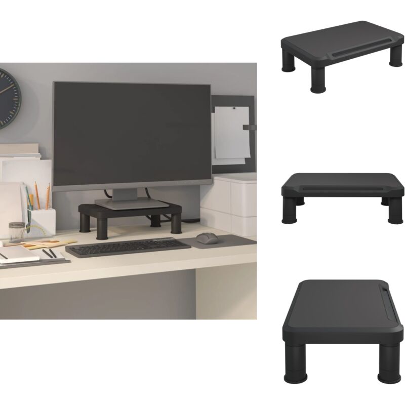 Vidaxl - Support de moniteur Noir 38x24x10,5 cm - Support De Moniteur - Meuble Tv - Rehausseur D'écran - Ergonomie - Rangement Bureau