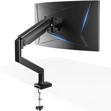 Support de Moniteur pour écrans de 13 à 32 Pouces, Support de Bras Unique pour écran de 2 à 10 kg, réglable en Hauteur avec inclinaisons, pivotant, pivotant, VESA 75 et 100 mm