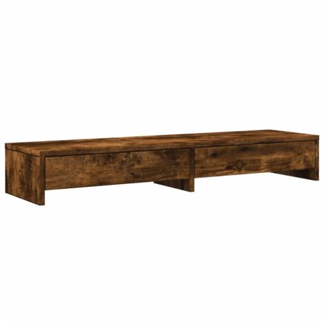 Support de moniteur  Support d'écran avec tiroirs chêne fumé bois d'ingénierie CFW17951