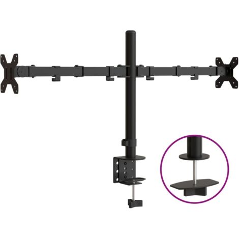 Support de moniteur  Support d'écran double noir acier VESA 75/100 mm CFW55282