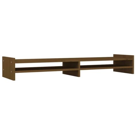 Support de moniteur  Support d'écran Marron miel 100x27x15 cm Bois de pin solide CFW51585