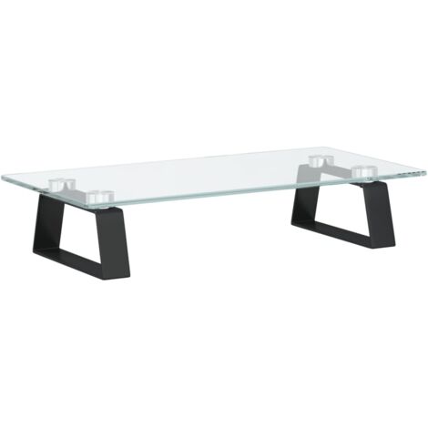 Support de moniteur  Support d'écran noir 40x20x8 cm verre trempé et métal CFW68897