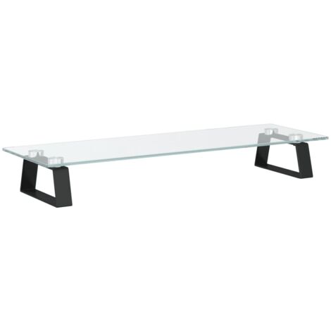 Support de moniteur Support d'écran noir 60x20x8 cm verre trempé et métal CFW11229