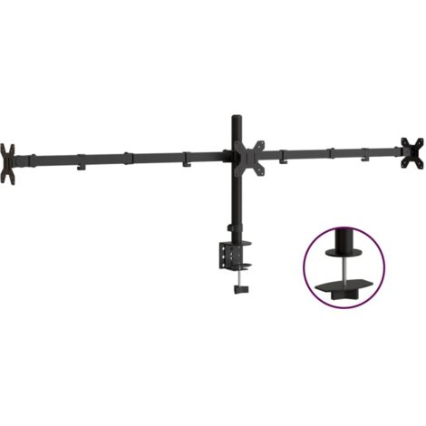 Support de moniteur  Support d'écran triple noir acier VESA 75/100 mm CFW94640