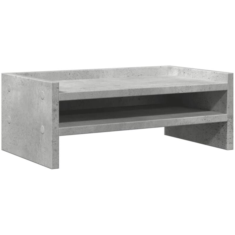 Helloshop26 - Support de moniteur table meuble bureau 42 x 24 x 16 cm bois d'ingénierie gris