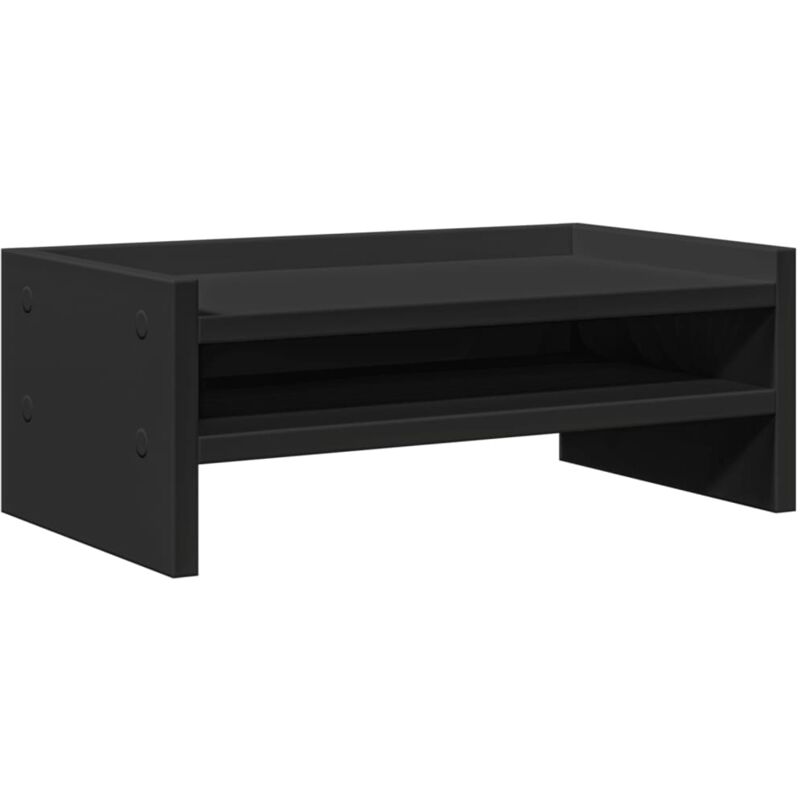 Support de moniteur table meuble bureau 42 x 24 x 16 cm bois d'ingénierie noir
