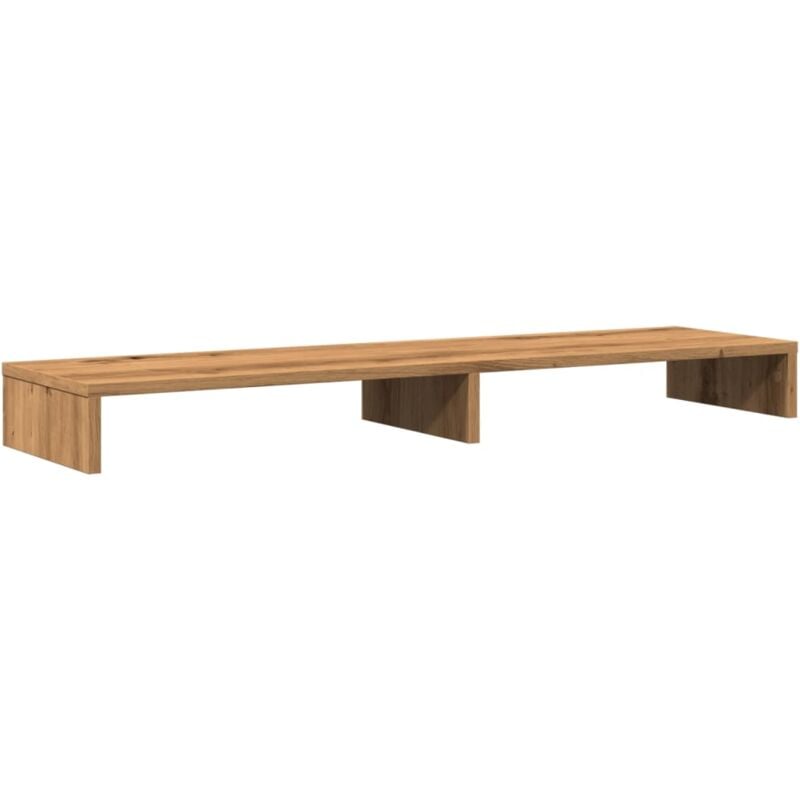 Support de moniteur table meuble bureau artisanal 100 x 27 x 10cm bois ingénierie marron