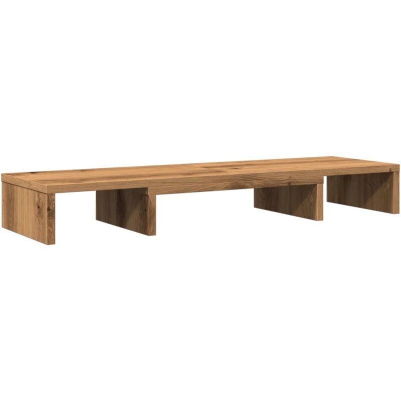 Helloshop26 - Support de moniteur table meuble bureau élévateur réglable artisanal marron