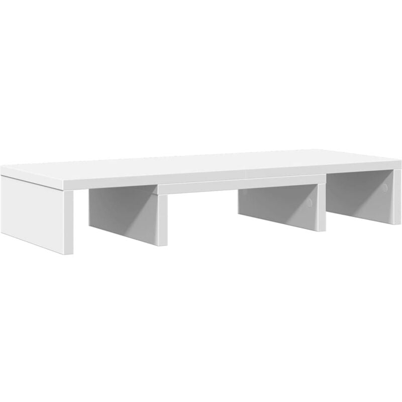 Support de moniteur table meuble bureau réglable bois d'ingénierie blanc