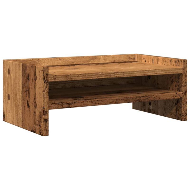 Support de moniteur table meuble bureau vieux bois 42 x 24 x 16 cm bois d'ingénierie marron