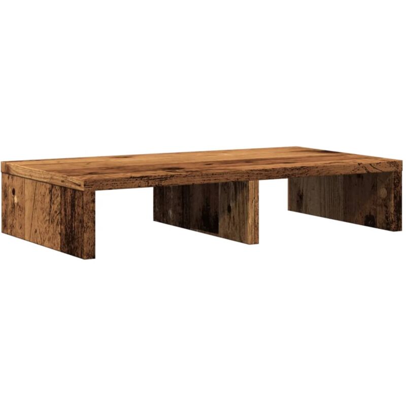 Helloshop26 - Support de moniteur table meuble bureau vieux bois 50 x 27 x 10 cm bois d'ingénierie marron