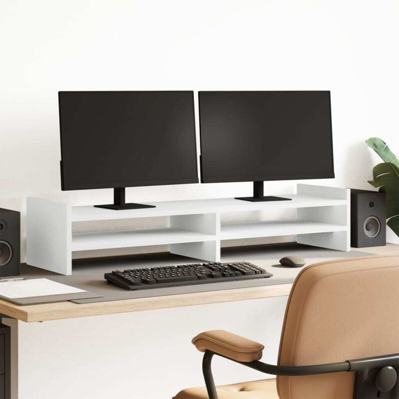 Vidaxl - Support de moniteur blanc 100x27x20 cm bois d'ingénierie