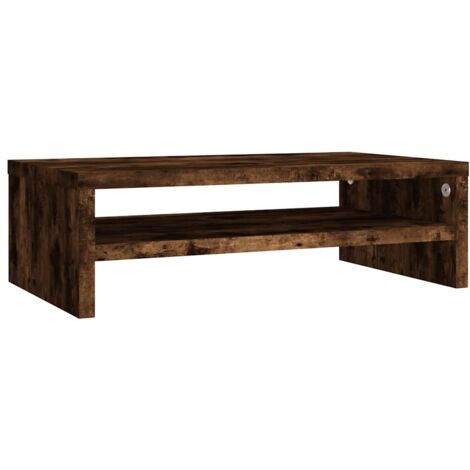 Support de moniteur，Support d'écran Chêne fumé 42x24x13 cm Bois d'ingénierie CFW310778