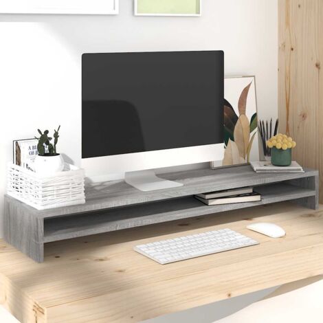 Support de moniteur，Support pour Écran d'ordinateur Universal，Meuble TV Sonoma gris 100x24x13 cm Bois d'ingénierie CNENE509206