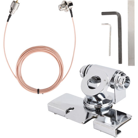 Support de montage d'antenne mobile RB-400 avec clip latéral, câble de 5 m et kit, accessoires radio voiture noirs
