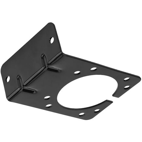 Support de Montage en Métal Noir pour Connecteur de Remorque à 7 Broches