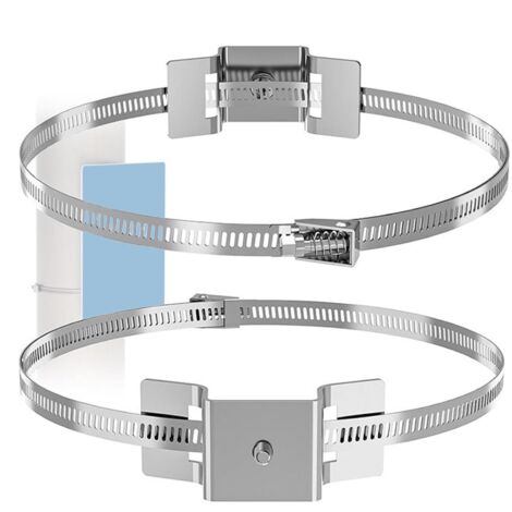 Support de montage sur poteau – Support de montage pour caméras de sécurité  Supports de poteau réglables sans perçage pour véranda, TV, balustrade satellite, installation de chauffe-eau extérieur
