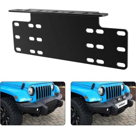 Support de montage universel pour plaque avant en acier robuste pour lampes de travail LED tout-terrain, barres d'éclairage, garantie 2 ans, noir