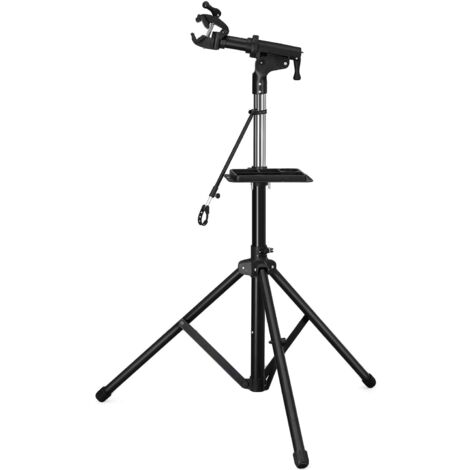 Support de Montage Vélo, Portant de Montage, Réglable en Hauteur, Robuste, Durable, Support de réparation, avec Plateau, Léger, Pratique à Transporter, Stable, Protection du Dos, Noir SBR03B - Negro