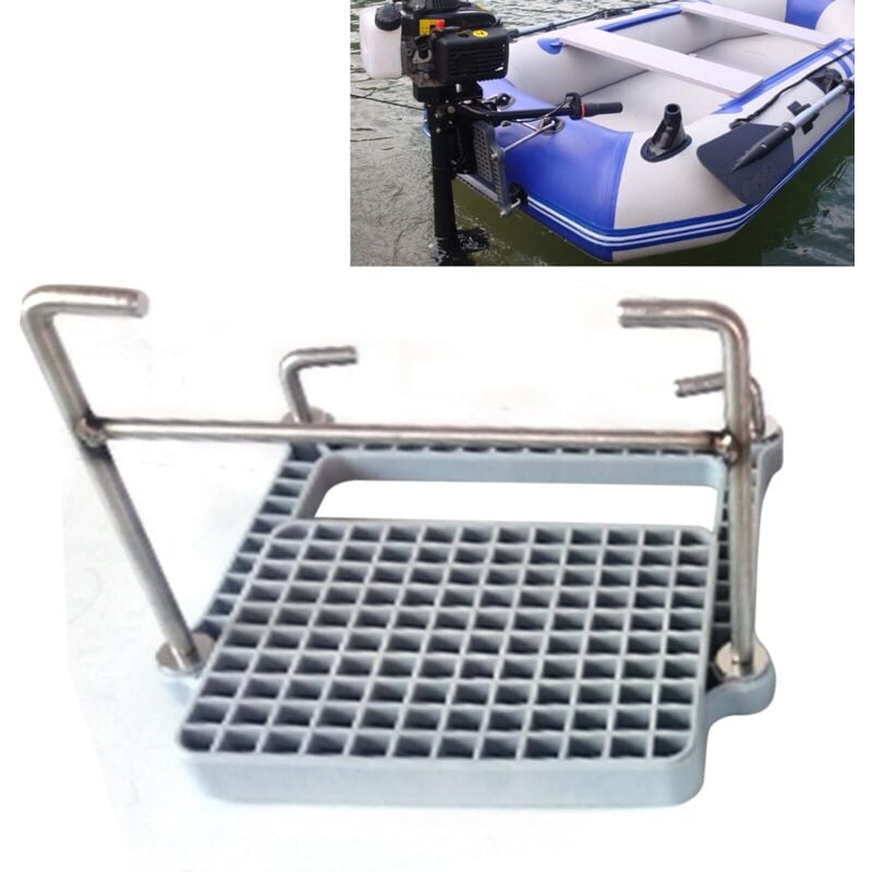 Senderpick - Support de moteur pour bateau pneumatique, support de moteur en acier inoxydable pour bateau pneumatique, support de moteur en forme de
