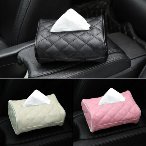 Support de mouchoirs de Voiture en Cuir synthétique pour appuie-tête de siège arrière de Voiture, boîte à mouchoirs à Suspendre pour Voiture Universelle (3pcs)