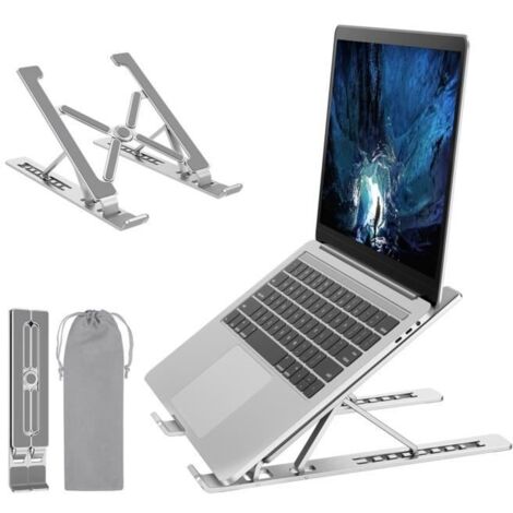 Support de Ordinateur Portable, Support PC Portable Ventilé, Laptop Stand Réglable Ergonomique Léger Table de Lit Pliable (10-17