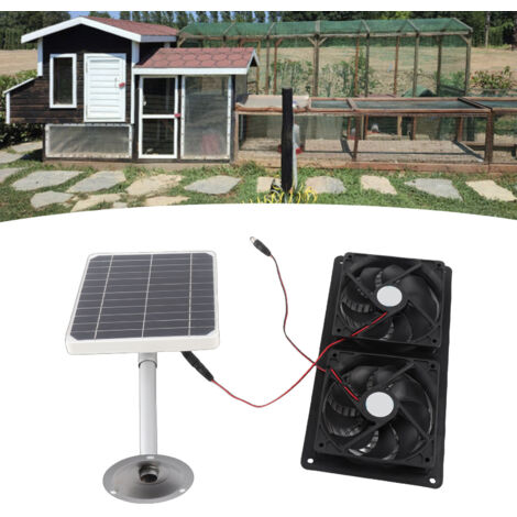 Support de Panneau Solaire 20W avec Ventilateur d'Extraction Étanche pour Poulailler et Abri de Chien -AUTRES