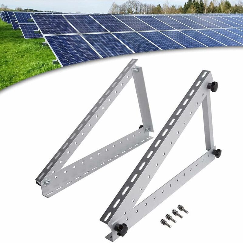 Support de panneau solaire 28 pouces - Futchoy Support de panneau solaire pour camping-car, réglable 712 mm avec angles d'inclinaison réglables pour