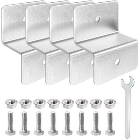 Support de panneau solaire - Kit de montage en Z - Comprend écrous, vis et clés - Pour camping-cars et bateaux - Ensemble de 4 pièces