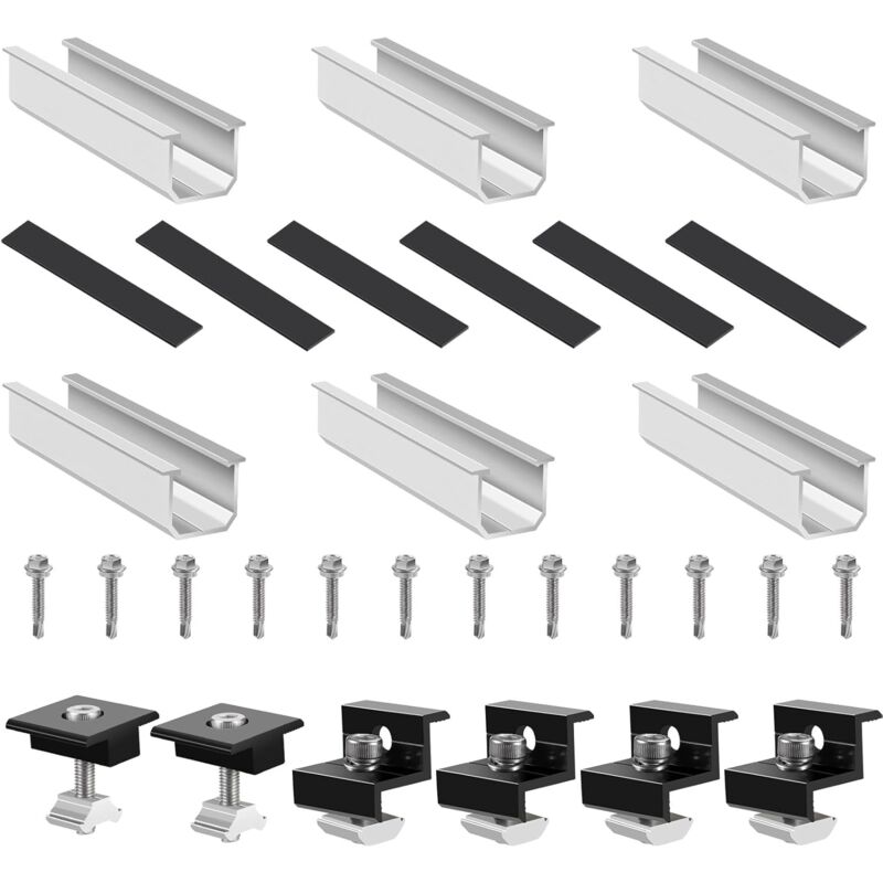 Roleader - Support de Panneau Solaire, Kit de Montage Solaire, Fixation Panneau Solaire de 30 à 35 mm réglables, Solaire Photovoltaïque pour 2