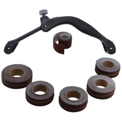 Support De Papier De Verre En Forme D'Arc Portable Avec Support De Ceinture De Sable Irrégulier Et Cinq Rouleaux
