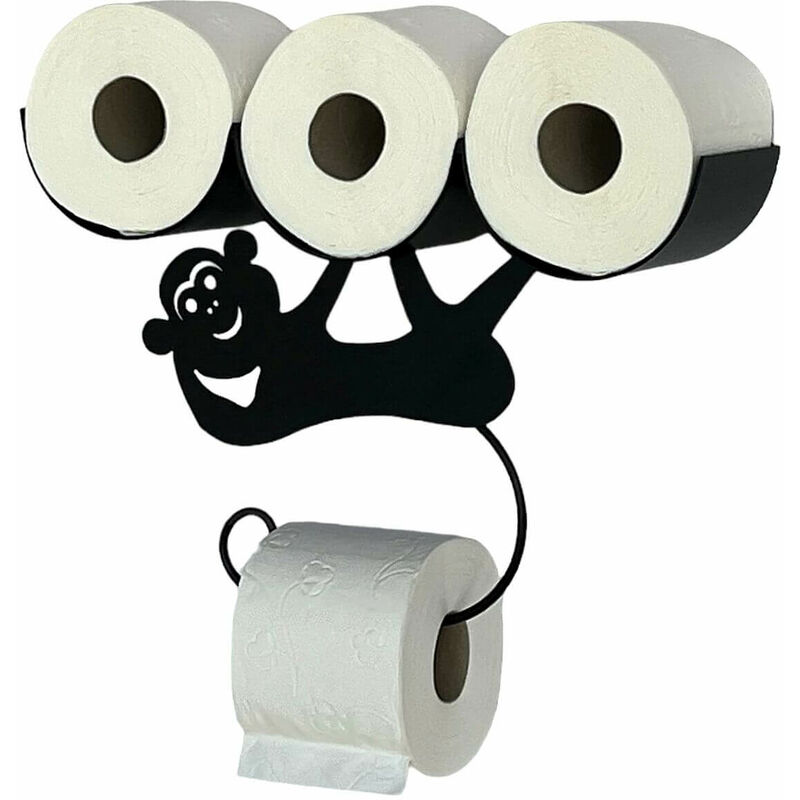 Distributeur de papier toilette Noir Mat Mur Métal Singe Distributeur de papier toilette Distributeur de rouleaux de papier toilette Distributeur de