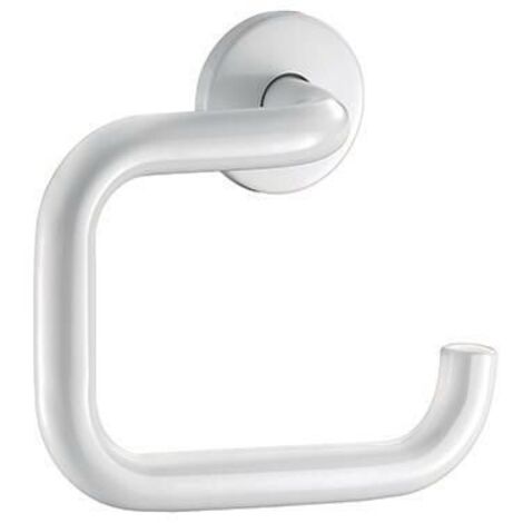 Support de papier toilette Delabie en forme de U, finition poudrée blanche