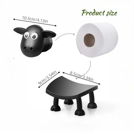 Support de papier toilette forme mouton, porte-papier décoratif, structure plastique, pose sur table, sans fixation, rangement salle de bain