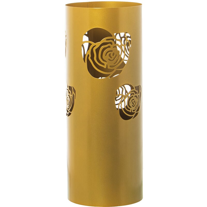 Porte-parapluie rond en métal doré-Fleur-°19X49 cm