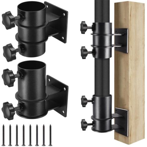 Support de parasol avec pince (lot de 2), fixation robuste pour balcon ou cour.